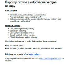Pozvánka na vzdělávací seminář pro pracovníky veřejné správy ve Zlínském kraji