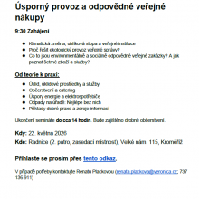 Pozvánka na vzdělávací seminář pro pracovníky veřejné správy ve Zlínském kraji