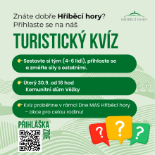 Přihlaste se na náš TURISTICKÝ KVÍZ